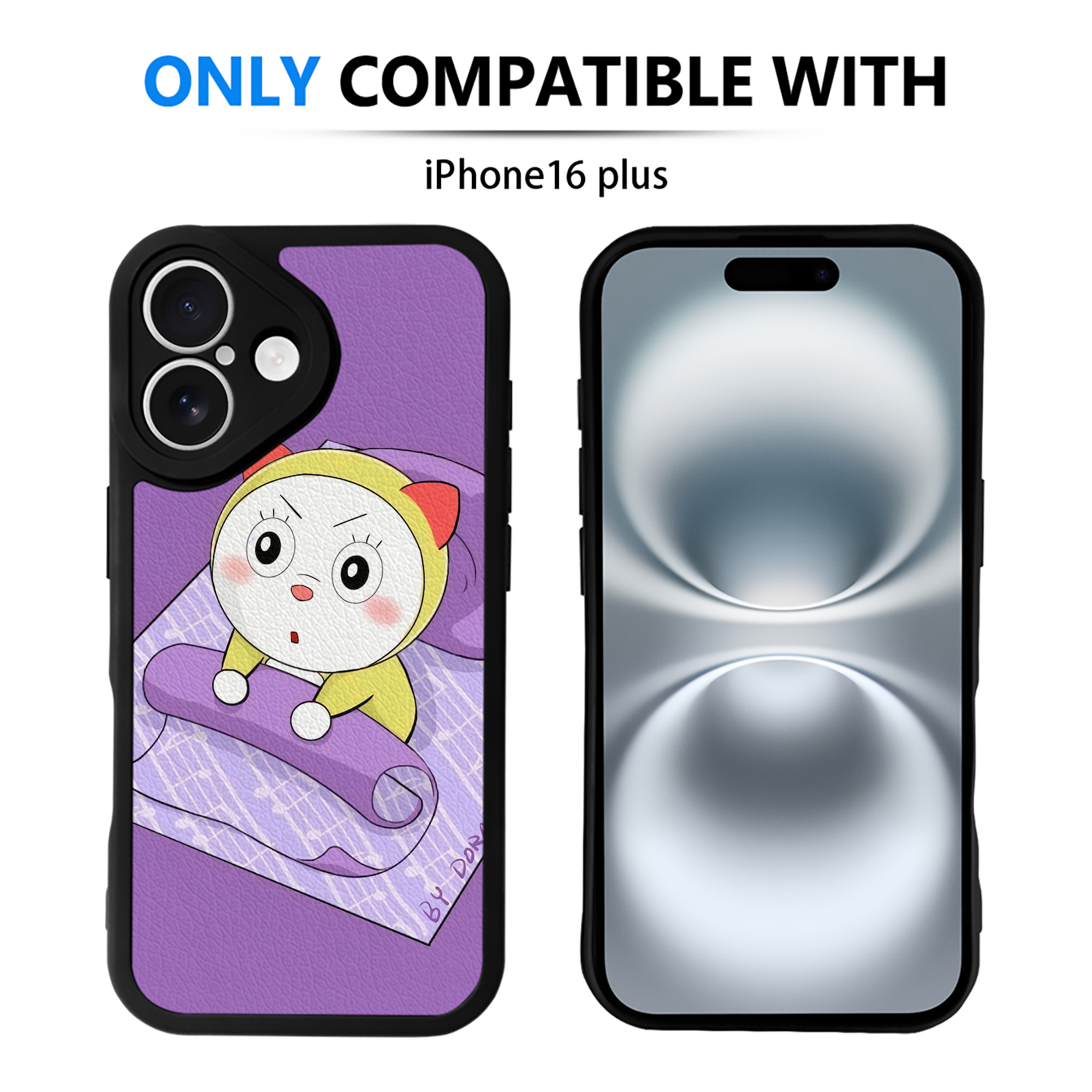 （画像用） ドラえもん Doraemon 【iPhone 16シリーズ対応】シリコンスマホケース（レザー調） 材質：シリコン